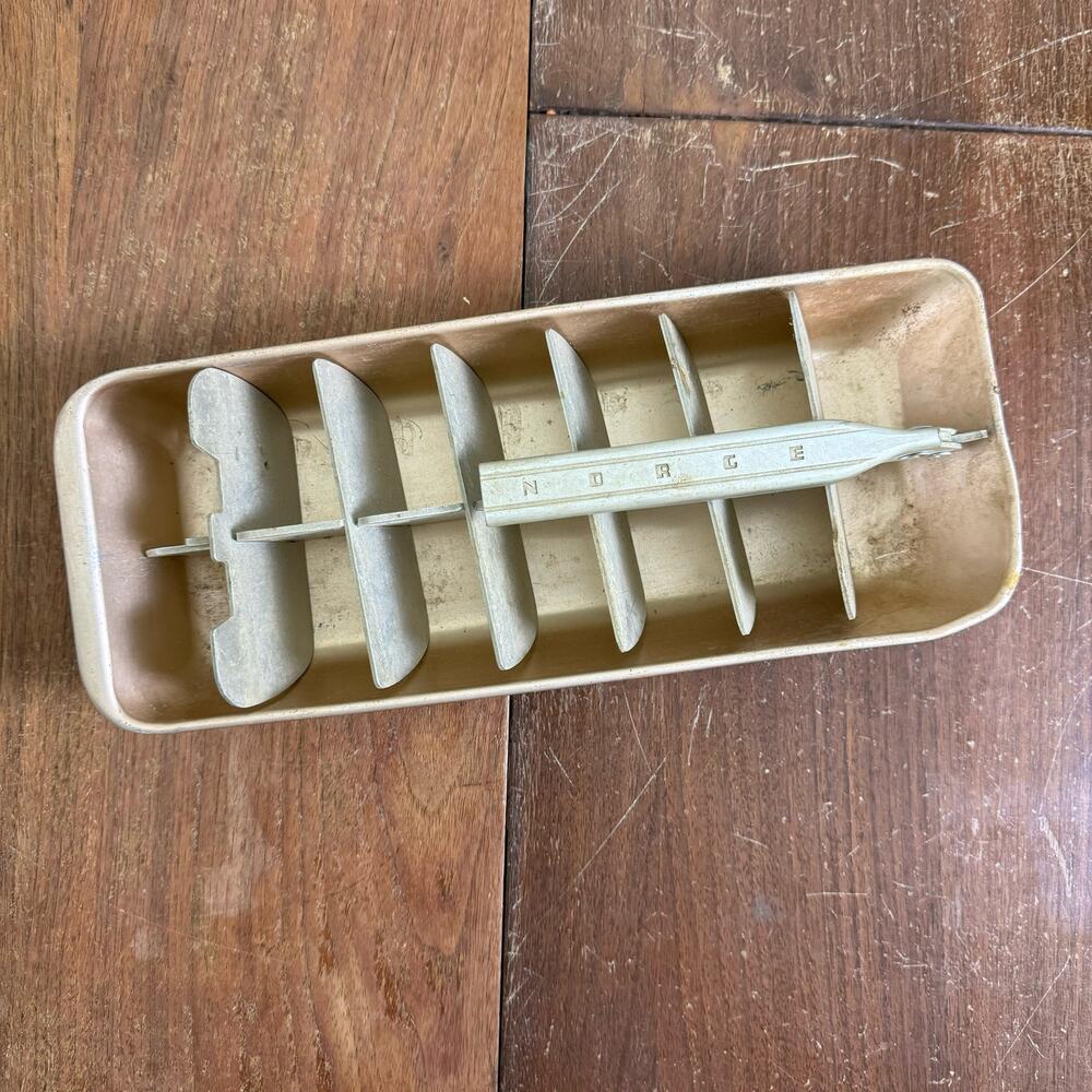 Vintage 1950s Aluminum Lever Releas NORGE Ice Cube Tray Atomic Age‎ Beverage